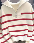 Helvano | Gestreifter Troyer-Pullover für Damen