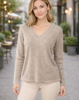 Helvano | Vintage Pullover mit V-Ausschnitt für Damen