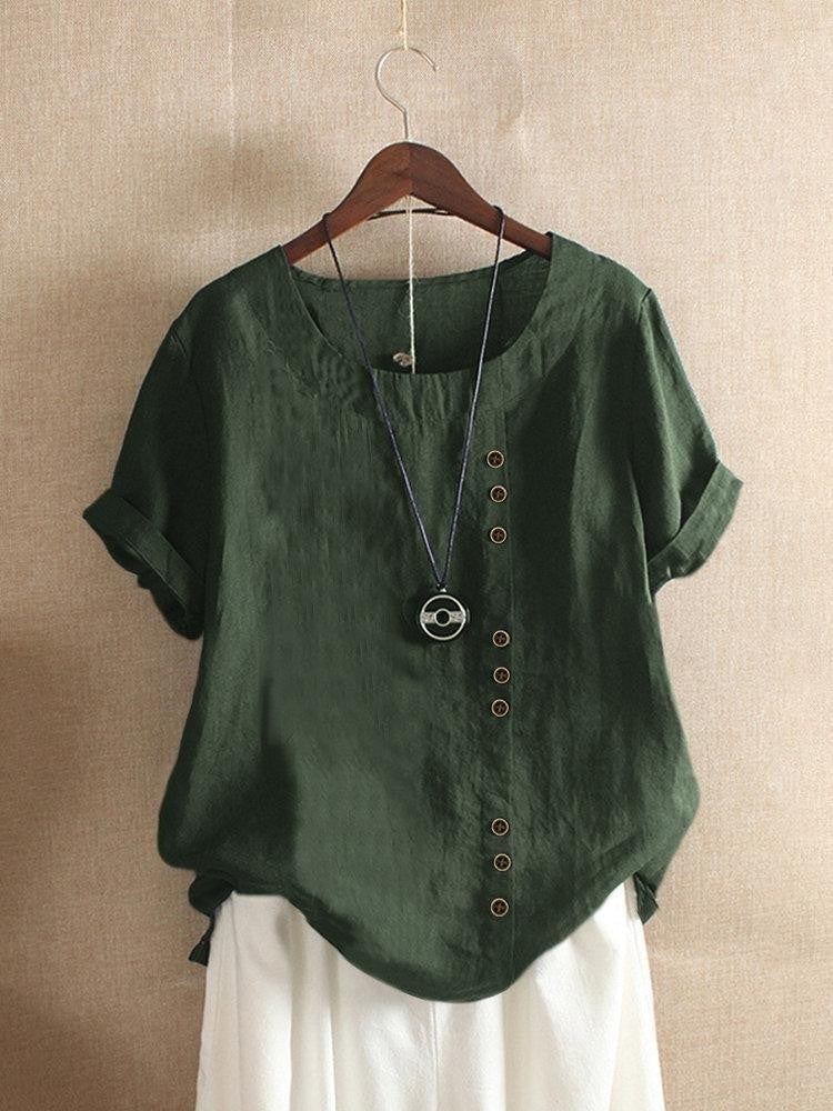 Helvano | Baumwoll-Bluse mit Knöpfen für Damen