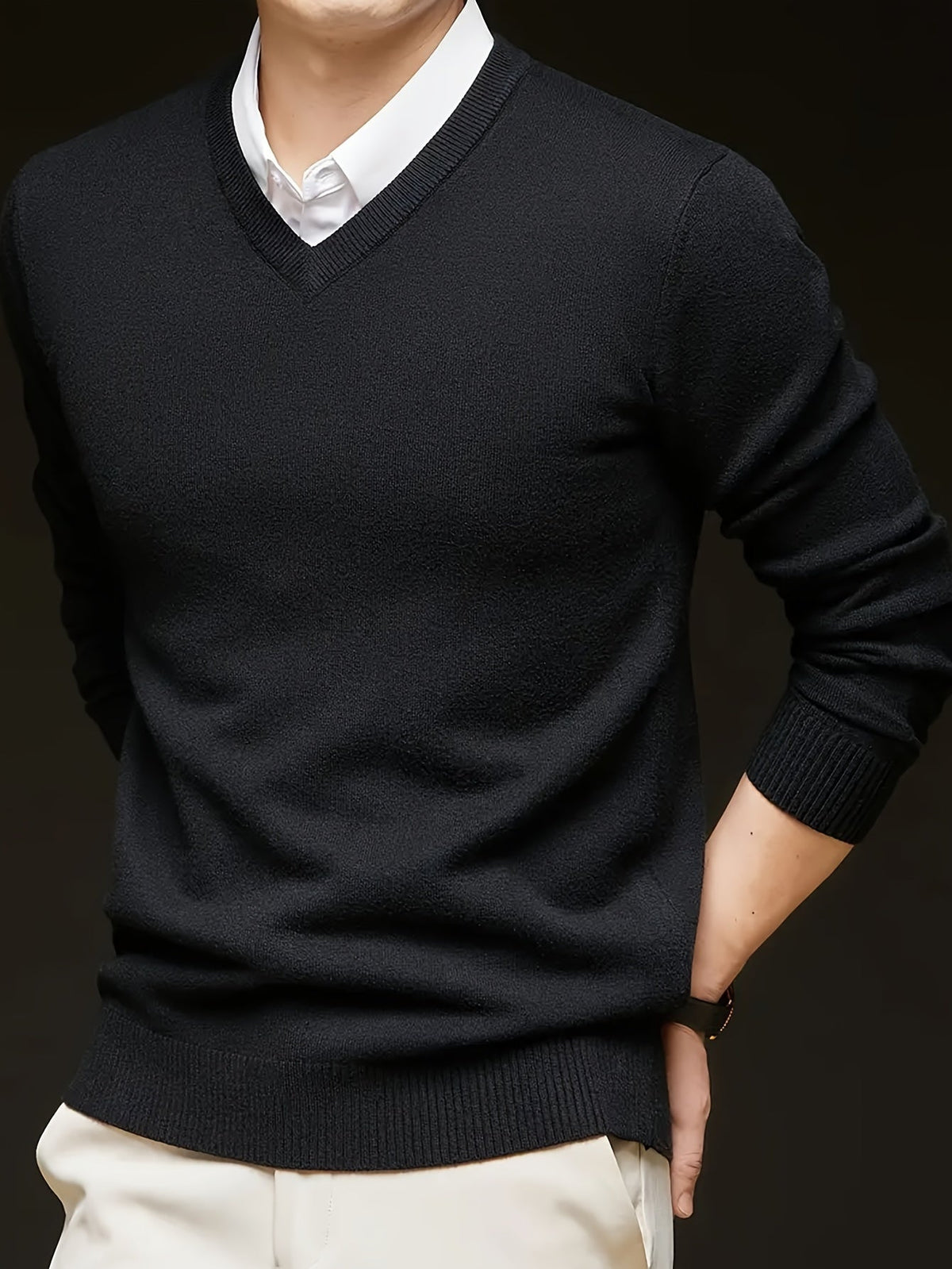 Helvano | Herren Strickpullover mit V-Ausschnitt
