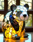 Helvano | Buntglas-Tischlampe im Tierdesign