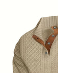Helvano | Henley-Strickpullover mit Stehkragen für Herren