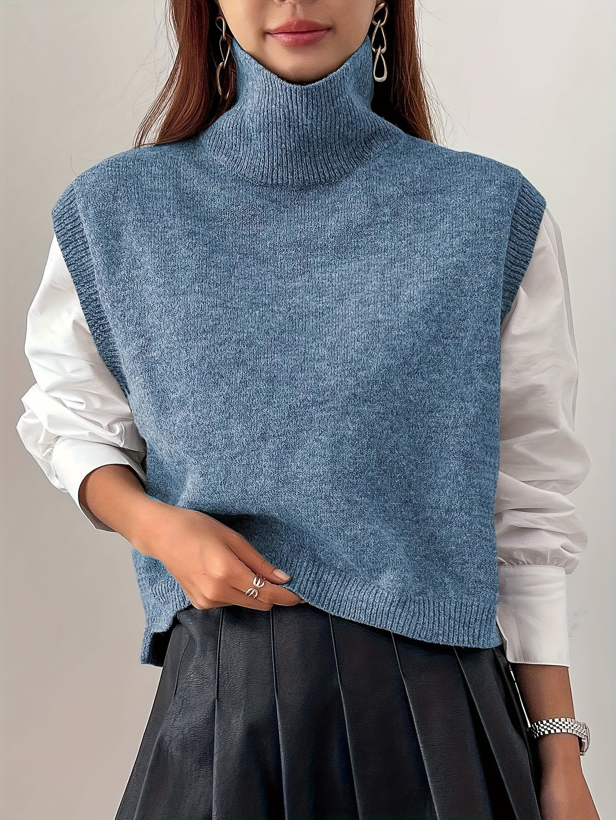 Helvano | Strick-Pullunder mit Stehkragen für Damen