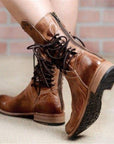 Helvano | Damen Leder-Schnürstiefel in Braun