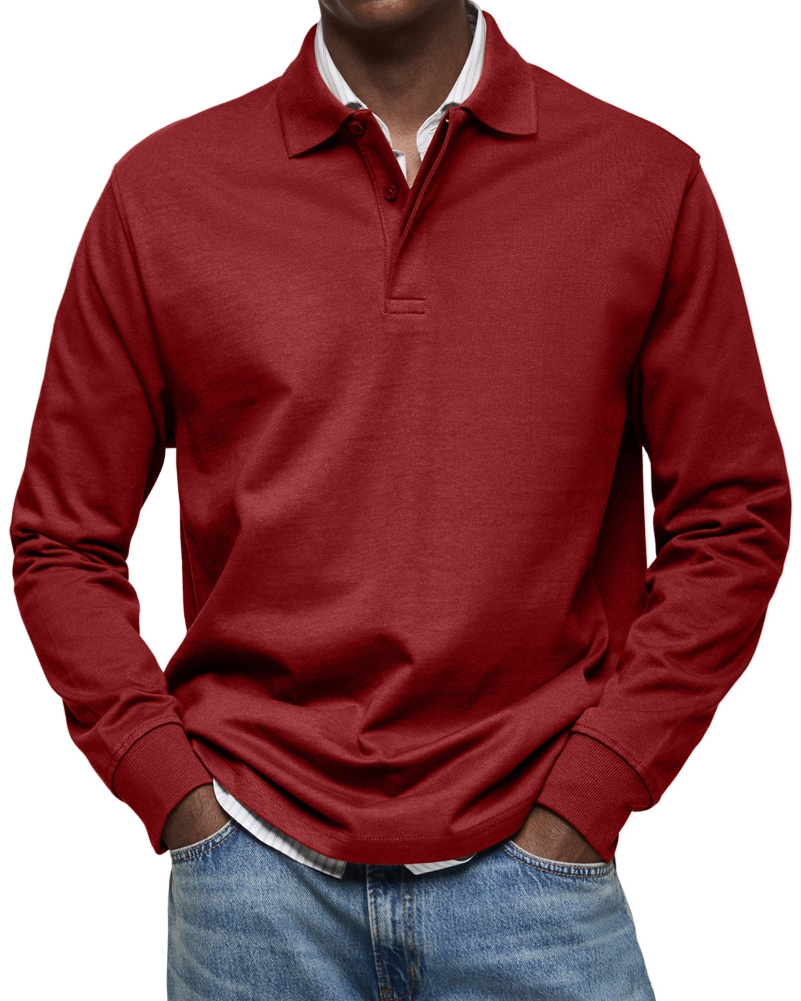 Helvano | Langarm-Poloshirt für Herren