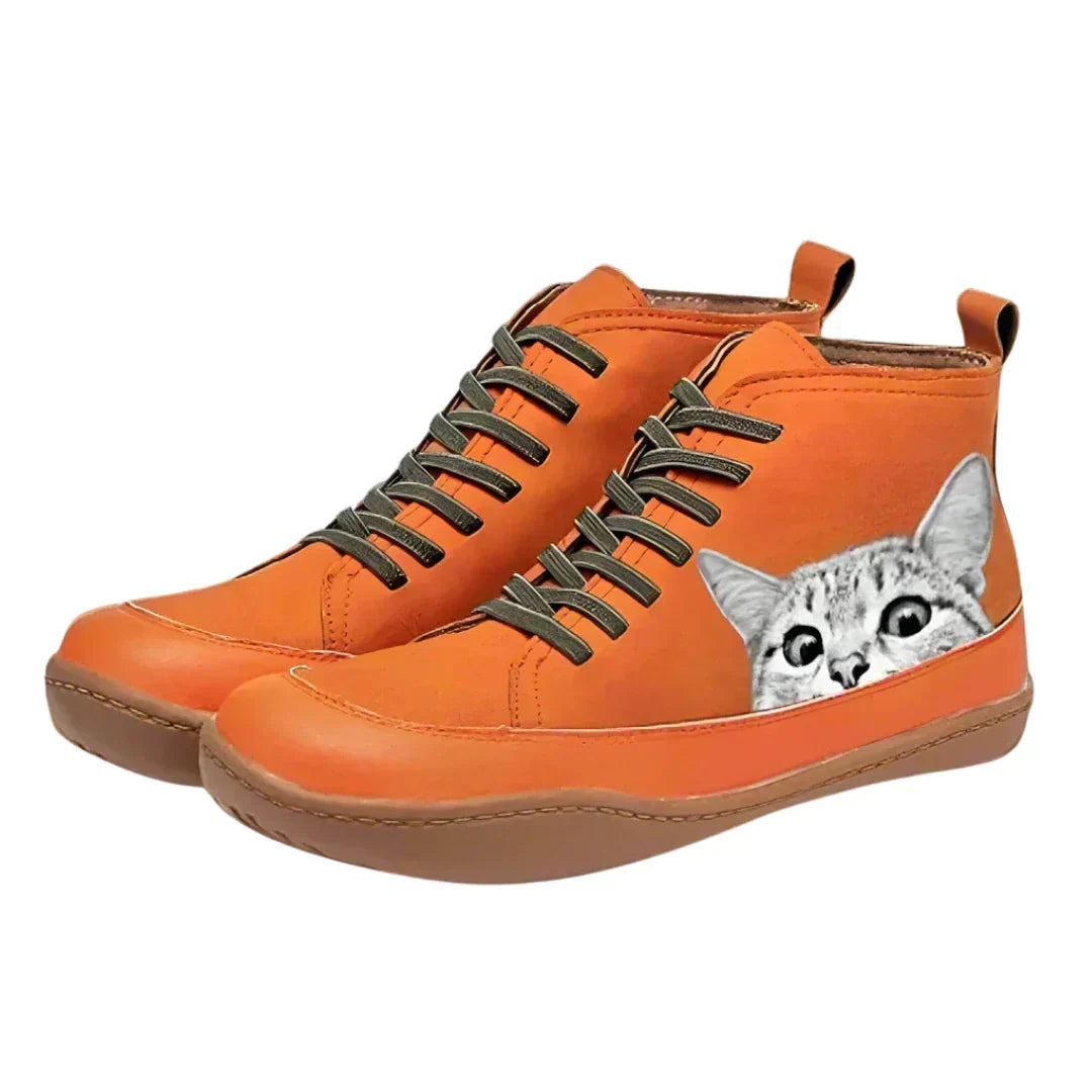 Helvano | Stiefel mit Katzenmotiv für Damen