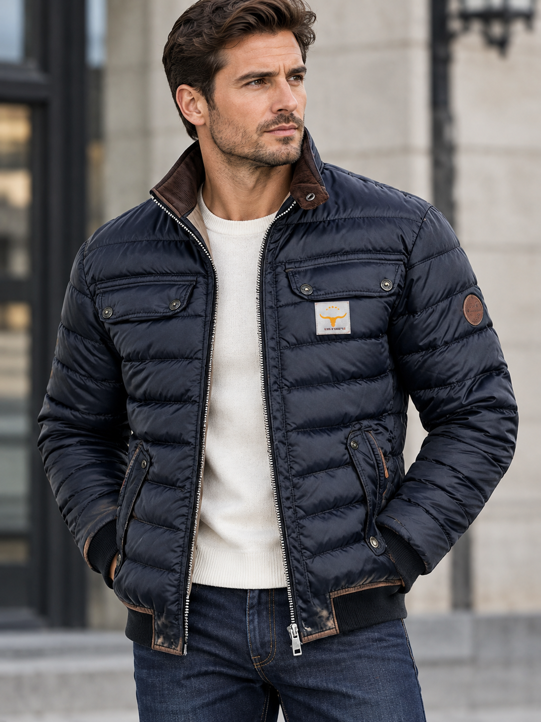 Helvano | Vintage-Jacke mit Stehkragen für Herren