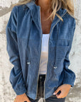 Helvano | Cordjacke mit Kapuze und Kordelzug für Damen