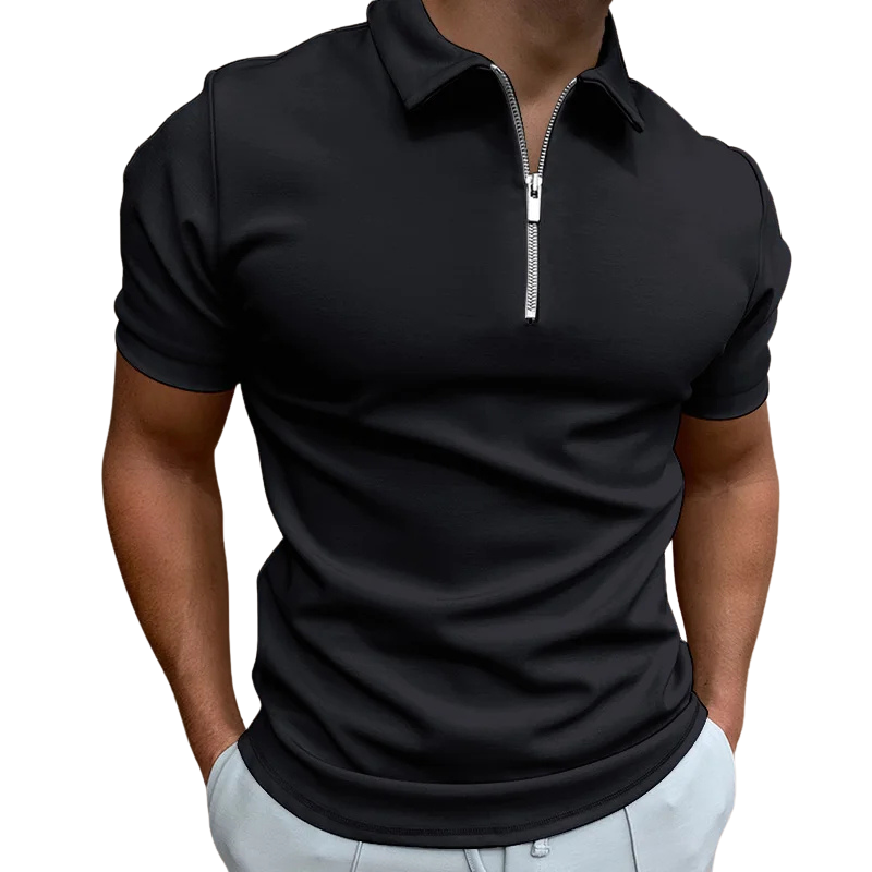 Helvano | Modernes Herren-Poloshirt mit kurzem Zip