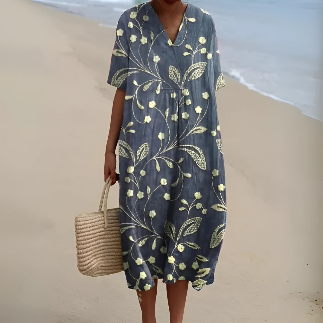 Helvano | Boho Blumenkleid mit lockerem Schnitt