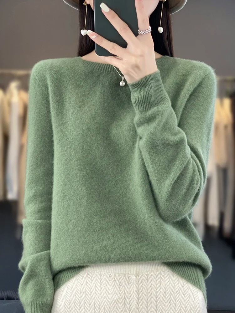 Helvano | Damen Strickpullover mit Rundhalsausschnitt