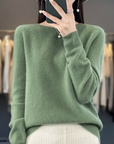 Helvano | Damen Strickpullover mit Rundhalsausschnitt