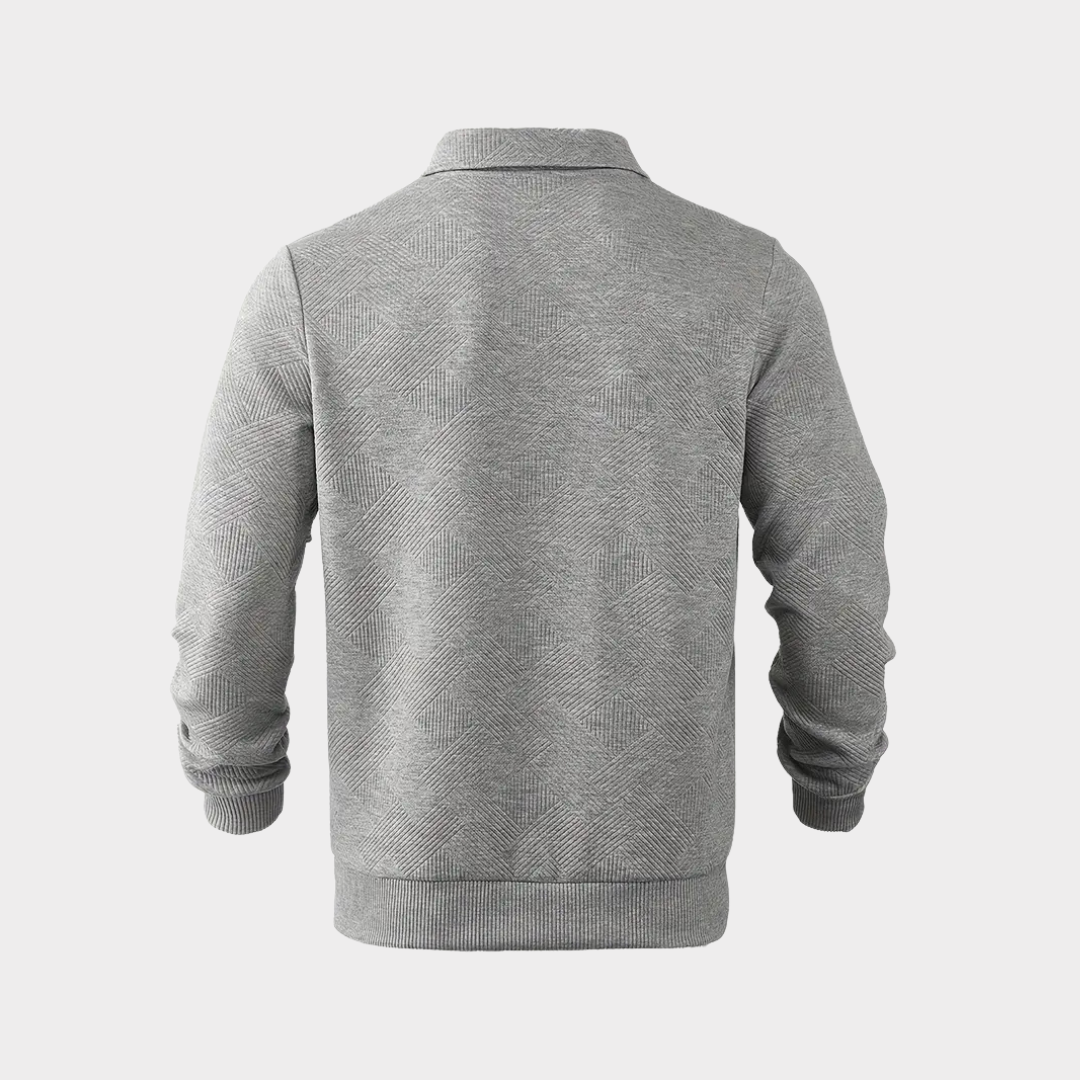 Helvano | Strukturierter Half-Zip Pullover für Herren