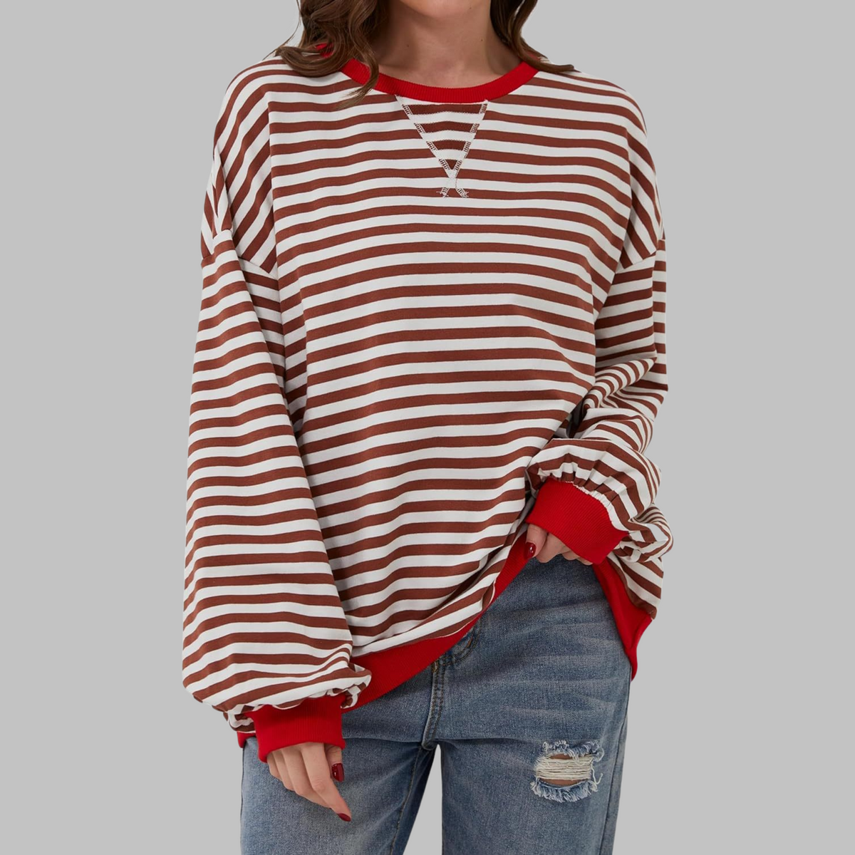 Helvano | Gestreiftes Langarm-Sweatshirt für Damen