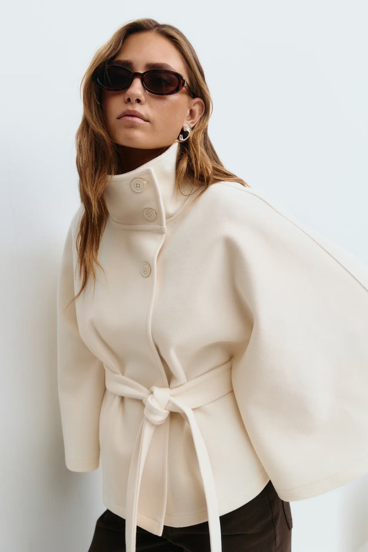 Helvano | Cape-Mantel mit Gürtel für Damen
