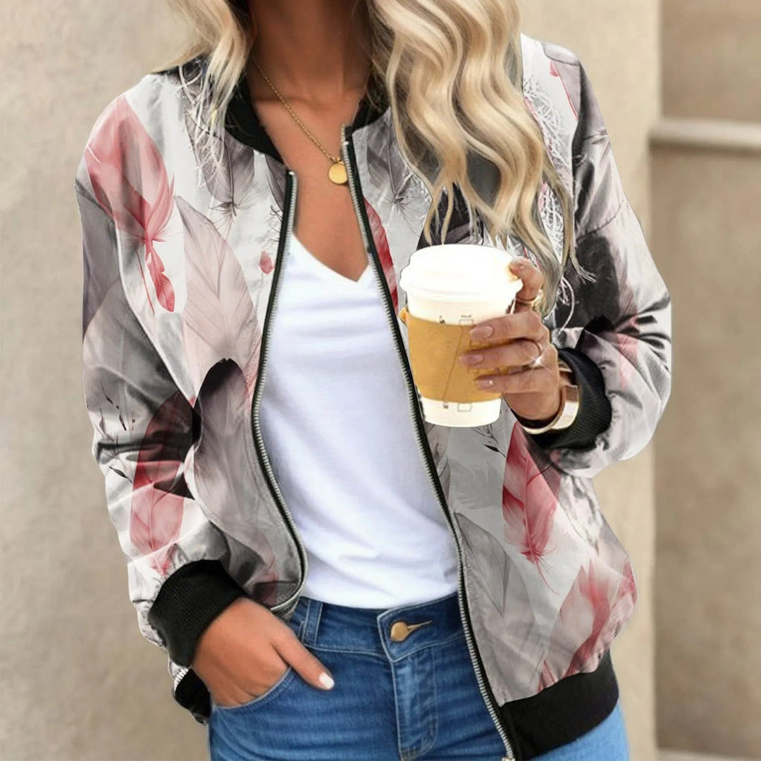 Helvano | Damen Bomberjacke mit Blumenmuster