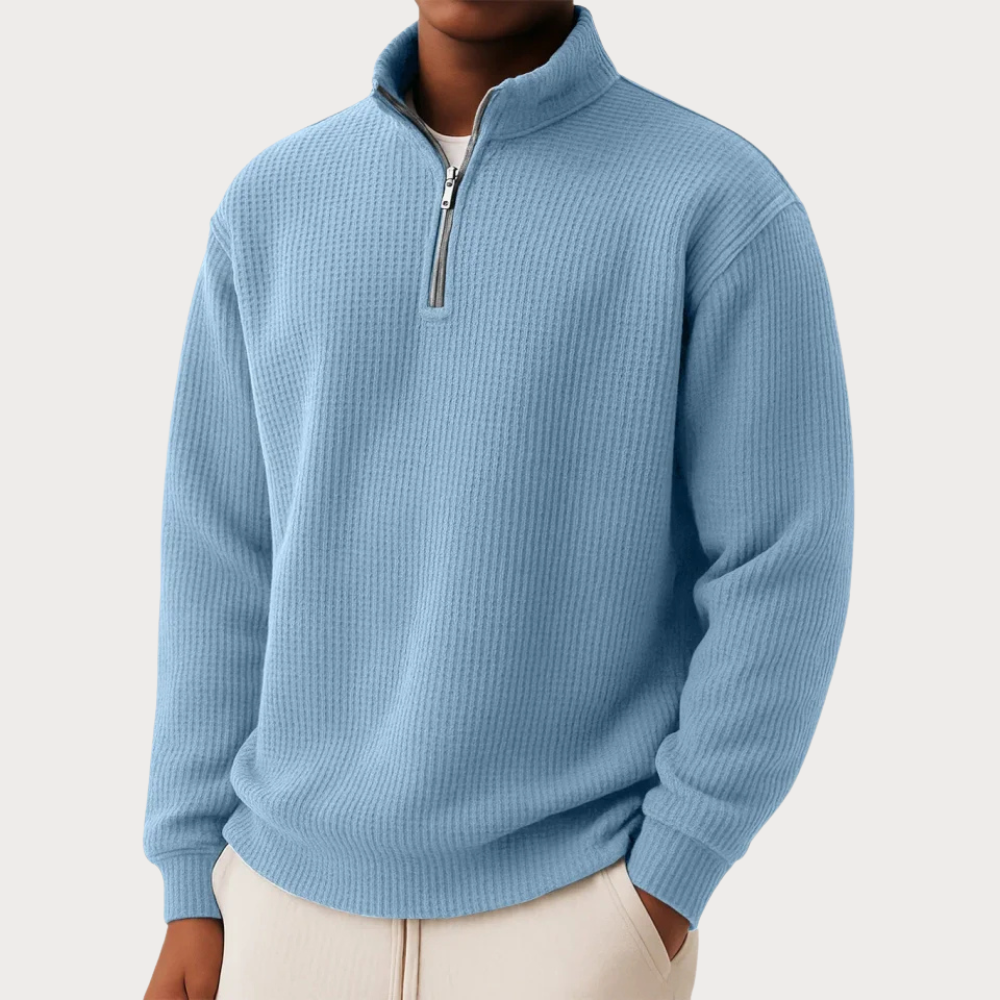 Helvano | Herren Strickpullover mit Zip-Kragen