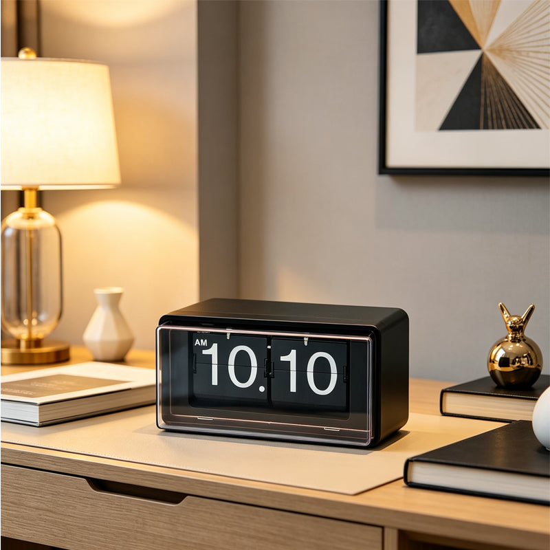 Helvano | Flip Clock im Retro-Stil mit automatischer Anzeige