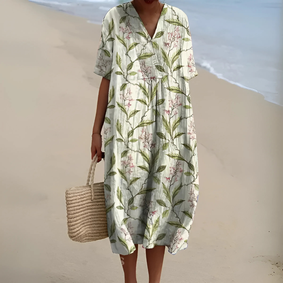 Helvano | Boho Blumenkleid mit lockerem Schnitt