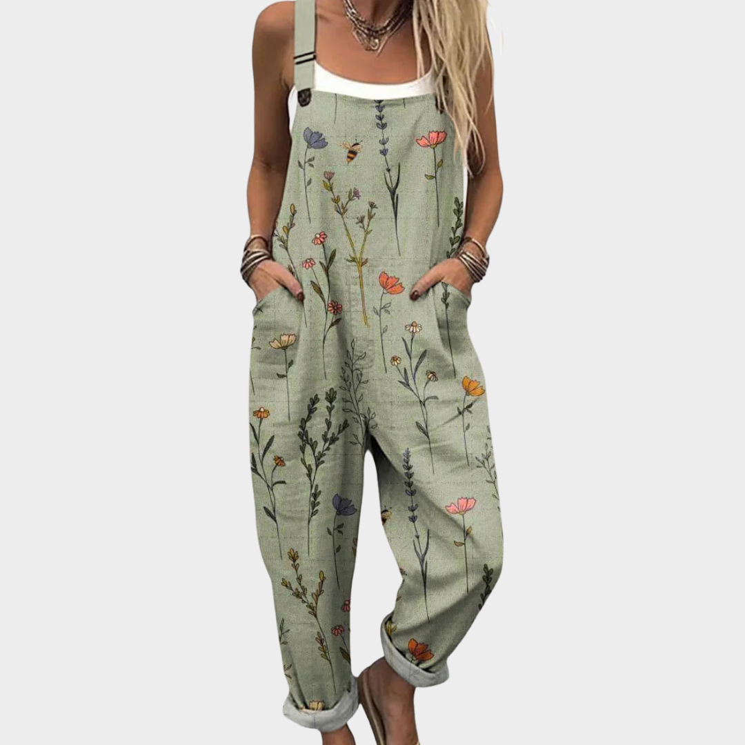 Helvano | Blumen-Jumpsuit für Damen in Grün