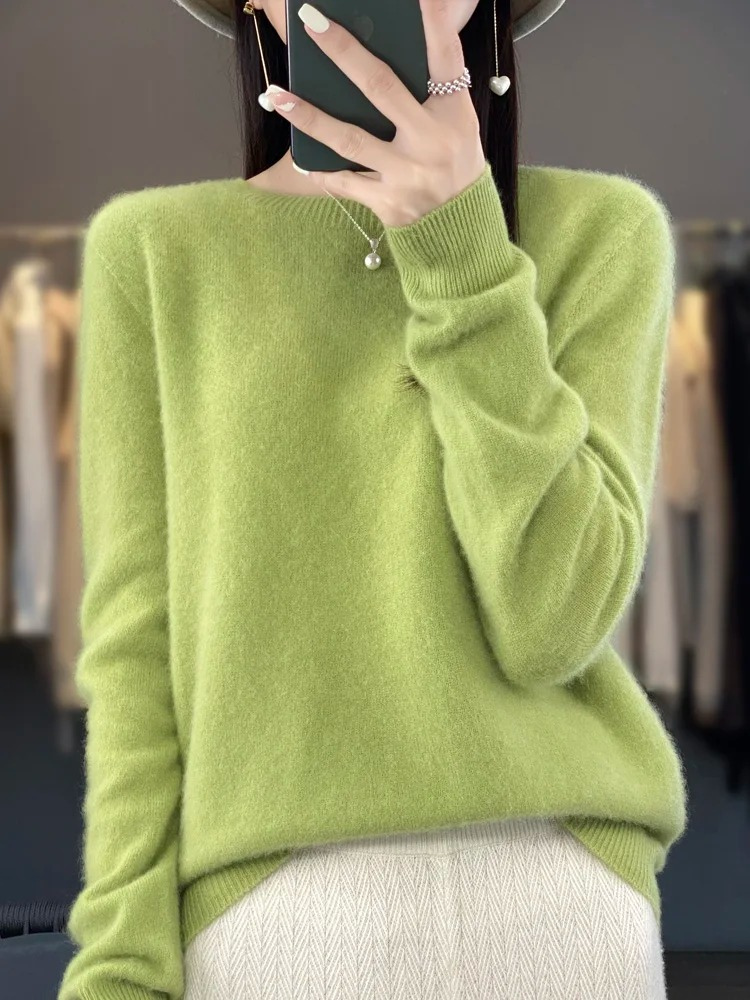 Helvano | Damen Strickpullover mit Rundhalsausschnitt