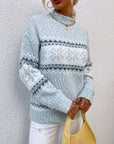 Helvano | Damen Strickpullover mit Stehkragen und Schneeflocken