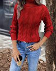 Helvano | Zopfstrick-Rollkragenpullover für Damen