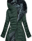 Helvano | Lange Winterjacke mit Kapuze für Damen