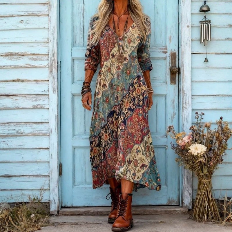 Helvano | Ethno Kleid mit Print für Damen