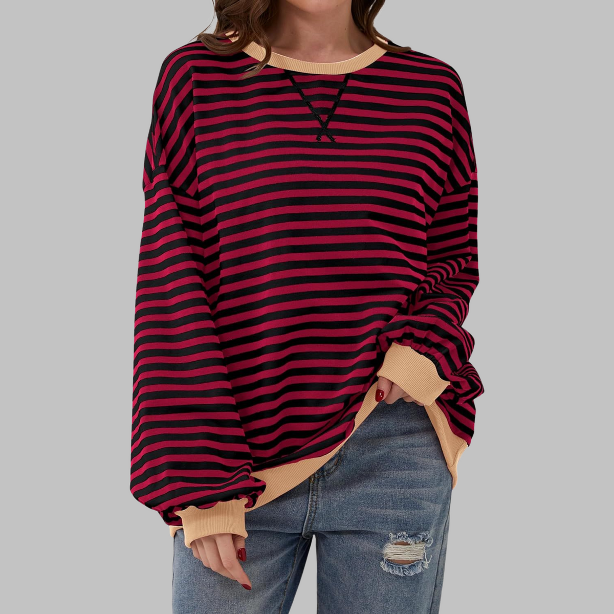 Helvano | Gestreiftes Langarm-Sweatshirt für Damen