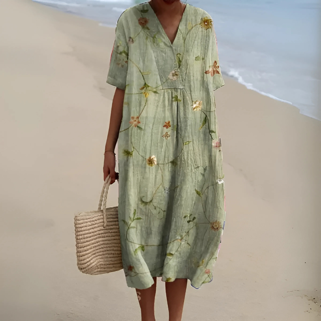 Helvano | Boho Blumenkleid mit lockerem Schnitt