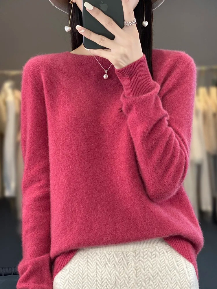 Helvano | Damen Strickpullover mit Rundhalsausschnitt