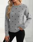 Helvano | Damen Strickpullover mit Punkten und Rundhals