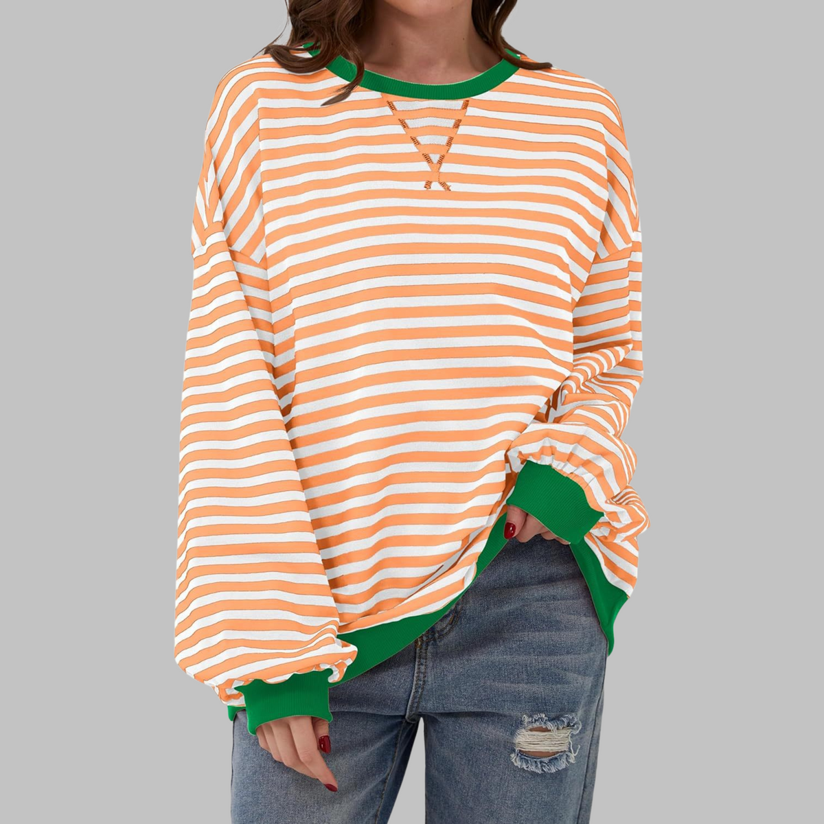 Helvano | Gestreiftes Langarm-Sweatshirt für Damen