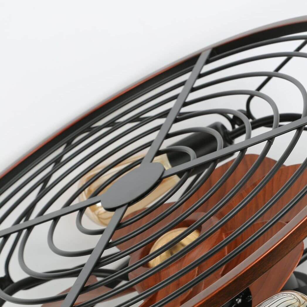 Helvano | Deckenventilator mit Licht und 4 Spots im Industrial-Stil