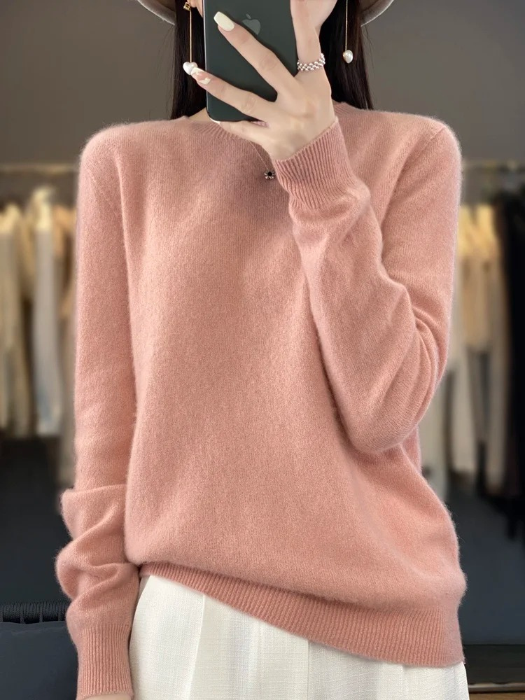 Helvano | Damen Strickpullover mit Rundhalsausschnitt