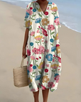 Helvano | Boho Blumenkleid mit lockerem Schnitt