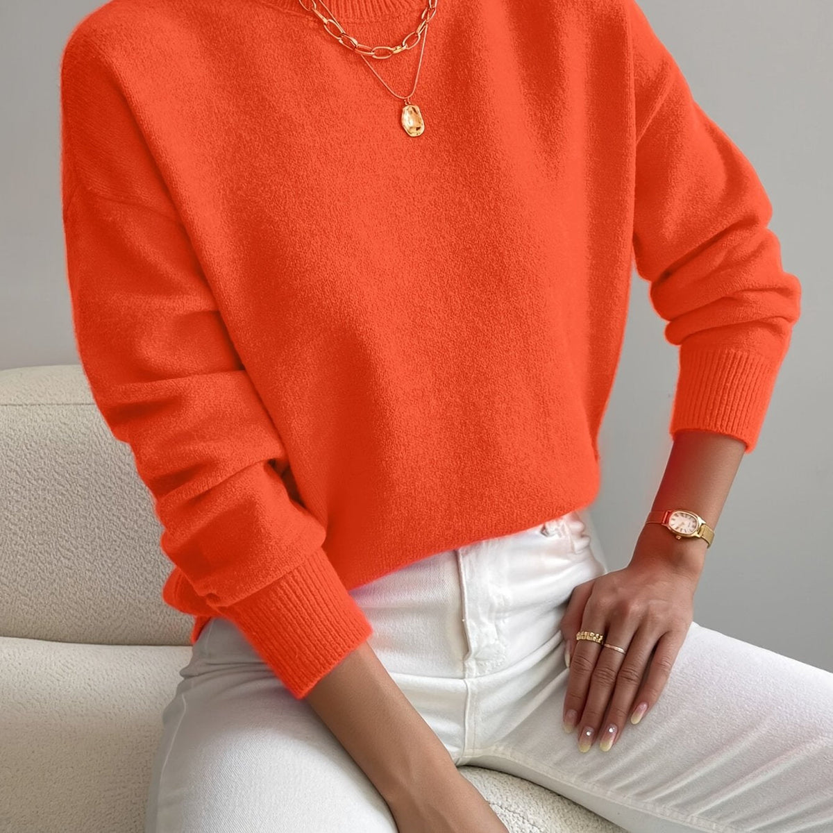 Helvano | Strickpullover mit Stehkragen für Damen
