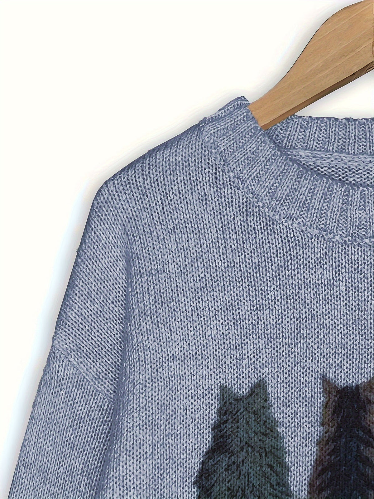 Helvano | Damen Strickpullover mit Katzenmotiv