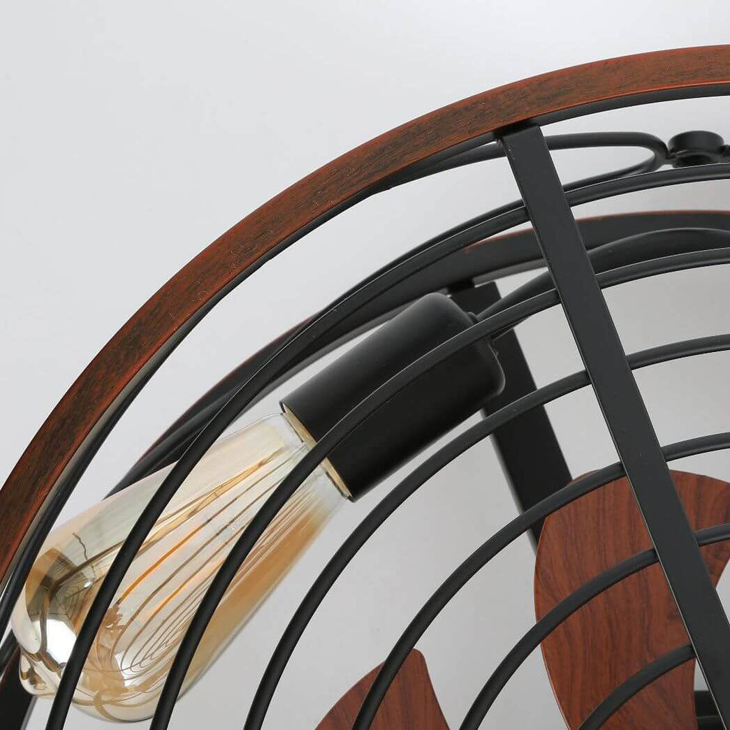 Helvano | Deckenventilator mit Licht und 4 Spots im Industrial-Stil