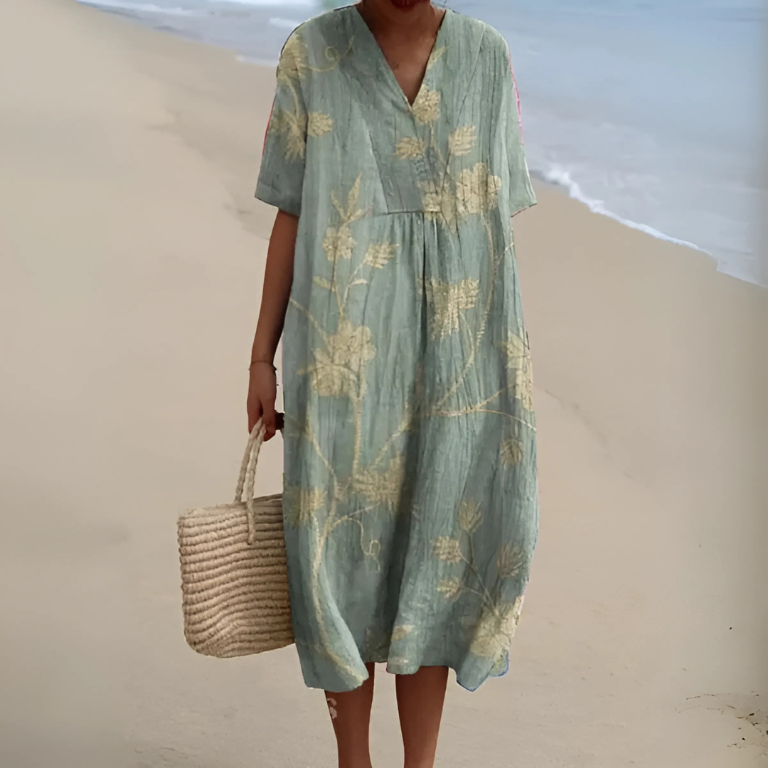 Helvano | Boho Blumenkleid mit lockerem Schnitt