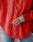Helvano | Zopfstrick-Pullover mit Stehkragen für Damen