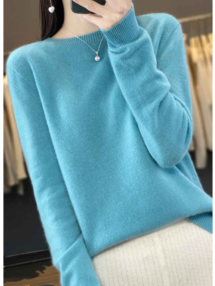 Helvano | Damen Strickpullover mit Rundhalsausschnitt