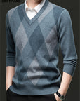 Helvano | Argyle-Pullover mit V-Ausschnitt für Herren