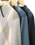 Helvano | Argyle-Pullover mit V-Ausschnitt für Herren