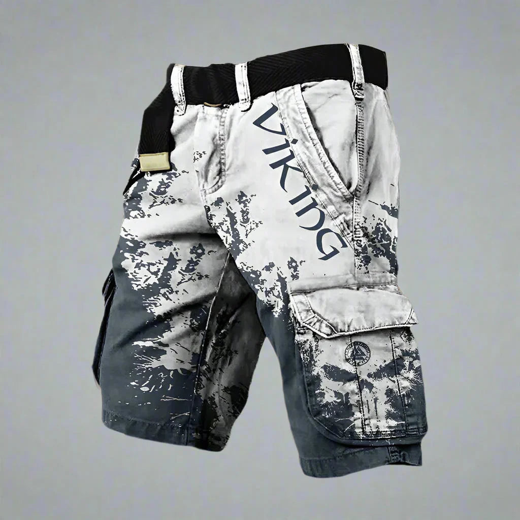 Helvano | Cargo-Shorts mit Print und Mehrfachtaschen für Herren