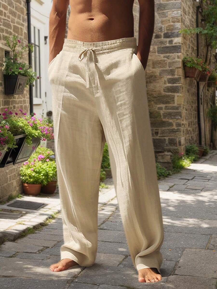 Helvano | Leichte Leinenhose für Herren mit Kordelzug