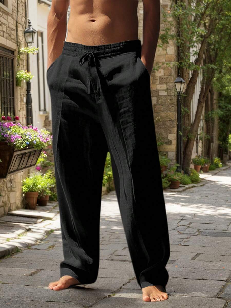 Helvano | Leichte Leinenhose für Herren mit Kordelzug