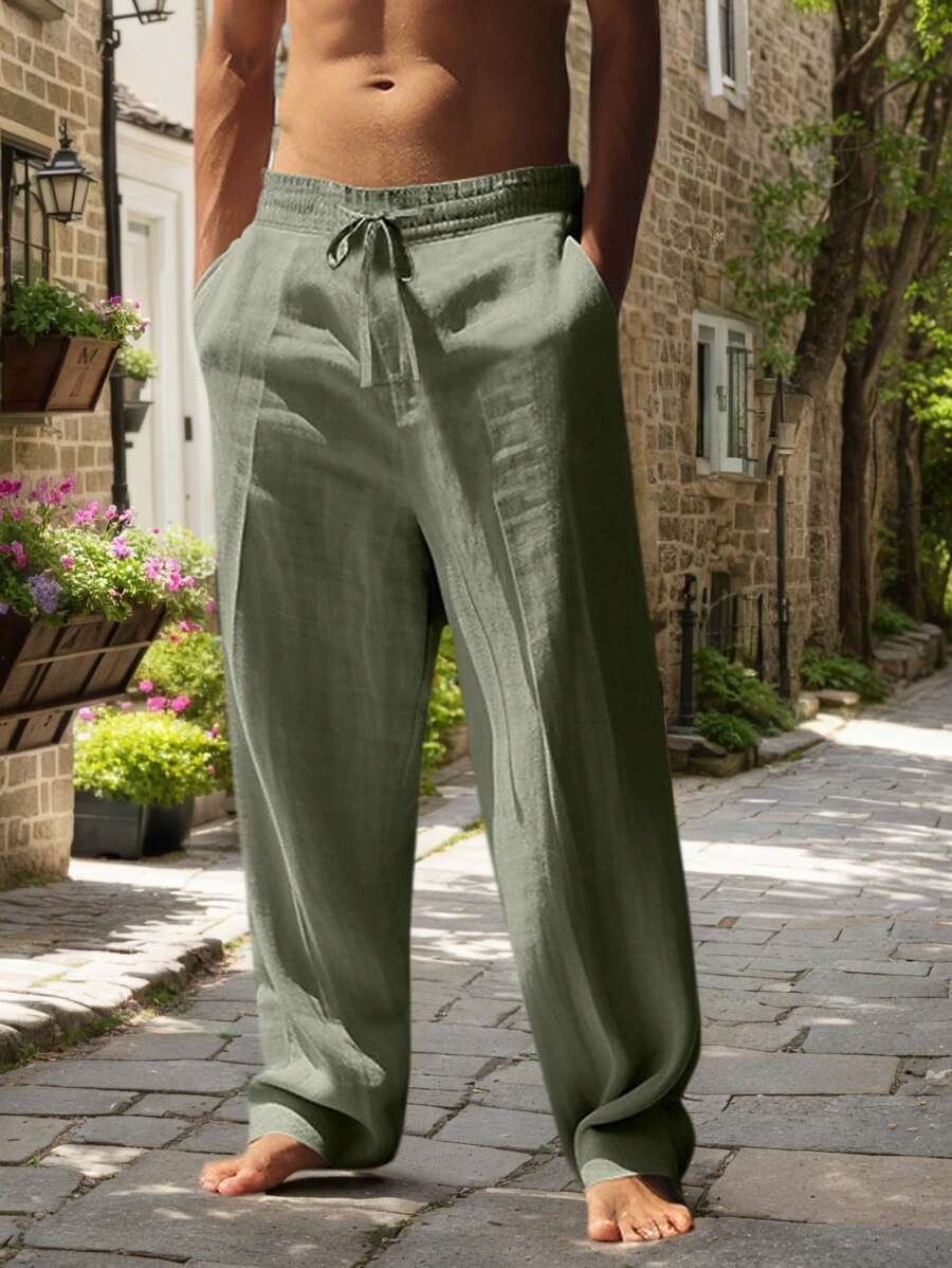 Helvano | Leichte Leinenhose für Herren mit Kordelzug