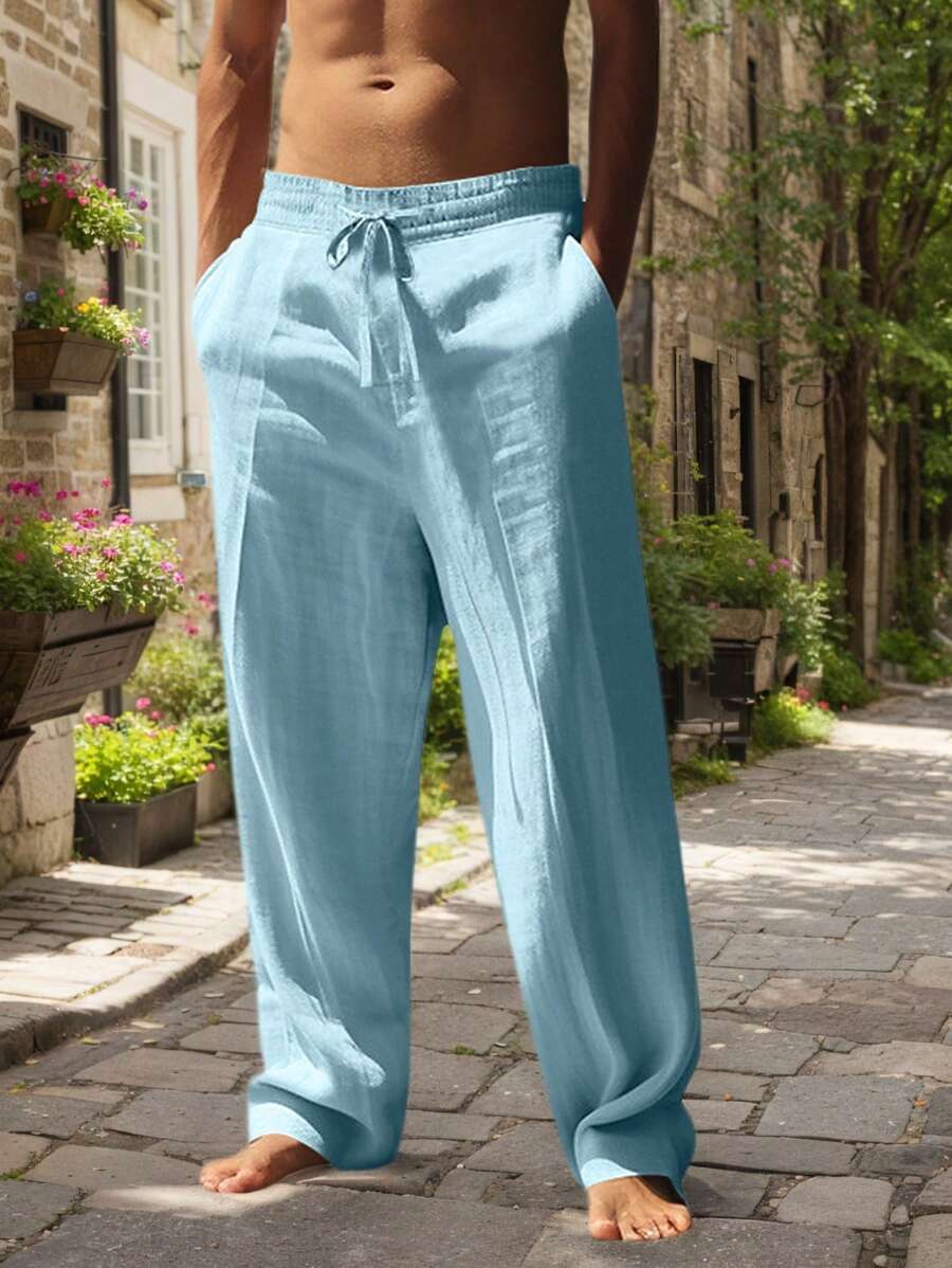 Helvano | Leichte Leinenhose für Herren mit Kordelzug